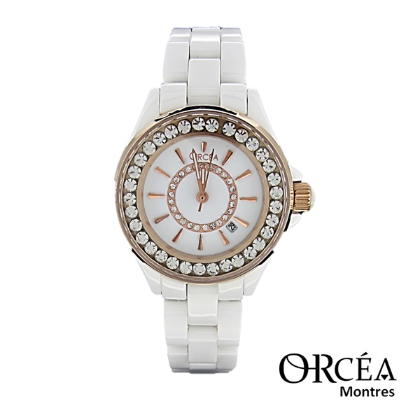 Montre céramique blanche Orcéa