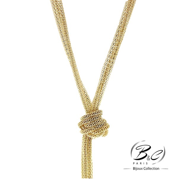 Beau collier sautoir vintage en métal avec gros pendentif doré et strass tbe - Montres & Bijoux